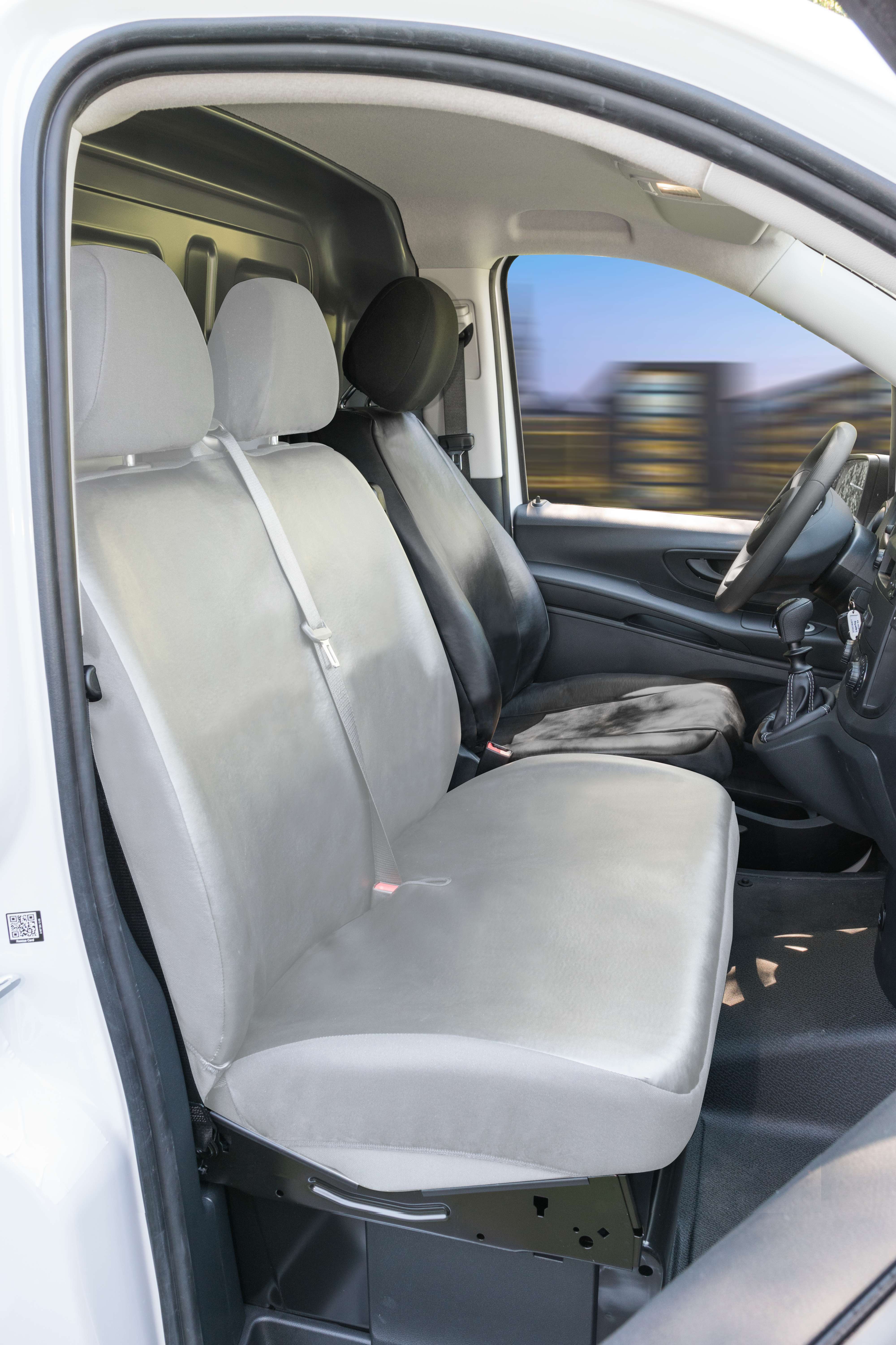 2+1 Grau Auto Kunstleder Sitzbezüg Schonbezüge für Ford Iveco Mercedes Benz